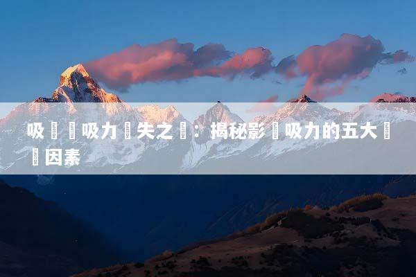 吸塵機吸力損失之謎：揭秘影響吸力的五大關鍵因素