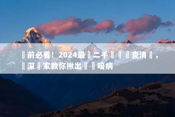 買前必看！2024最強二手機電檢查清單，資深專家教你揪出設備暗病